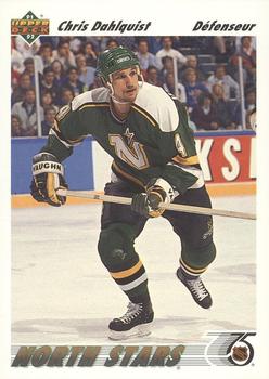 #307a Chris Dahlquist - Minnesota North Stars - 1991-92 Upper Deck French Hockey