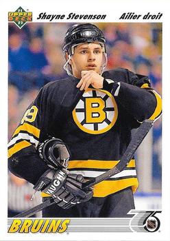 #332a Shayne Stevenson - Boston Bruins - 1991-92 Upper Deck French Hockey