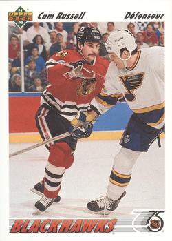 #352a Cam Russell - Chicagoackhawks - 1991-92 Upper Deck French Hockey