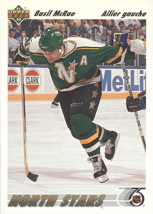 #388a Basil McRae - Minnesota North Stars - 1991-92 Upper Deck French Hockey