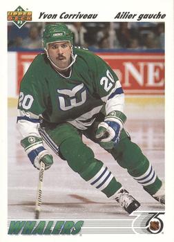 #407a Yvon Corriveau - Hartford Whalers - 1991-92 Upper Deck French Hockey