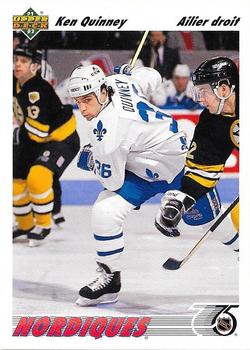 #419a Ken Quinney - Quebec Nordiques - 1991-92 Upper Deck French Hockey