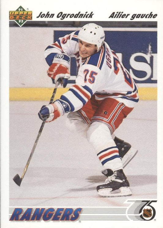#476a John Ogrodnick - New York Rangers - 1991-92 Upper Deck French Hockey