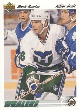 #479a Mark Hunter - Hartford Whalers - 1991-92 Upper Deck French Hockey