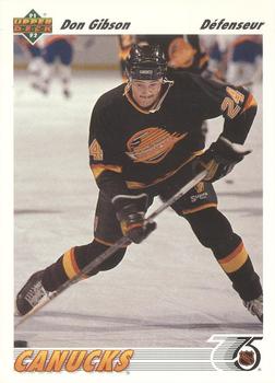 #495a Don Gibson - Vancouver Canucks - 1991-92 Upper Deck French Hockey