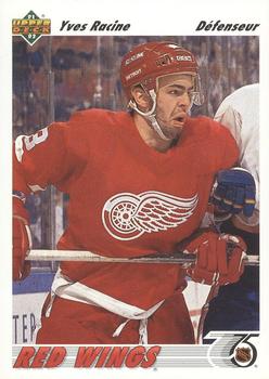 #498a Yves Racine - Detroit Red Wings - 1991-92 Upper Deck French Hockey