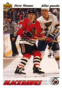 #162a Steve Thomas - Chicagoackhawks - 1991-92 Upper Deck French Hockey