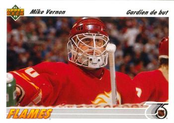 #163a Mike Vernon - Calgary Flames - 1991-92 Upper Deck French Hockey