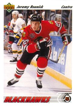 #166a Jeremy Roenick - Chicagoackhawks - 1991-92 Upper Deck French Hockey