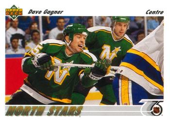 #180a Dave Gagner - Minnesota North Stars - 1991-92 Upper Deck French Hockey
