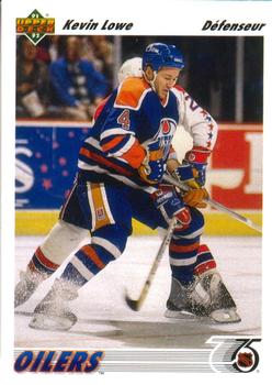 #186a Kevin Lowe - Edmonton Oilers - 1991-92 Upper Deck French Hockey
