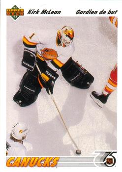 #191a Kirk McLean - Vancouver Canucks - 1991-92 Upper Deck French Hockey
