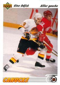 #195a Gino Odjick - Vancouver Canucks - 1991-92 Upper Deck French Hockey