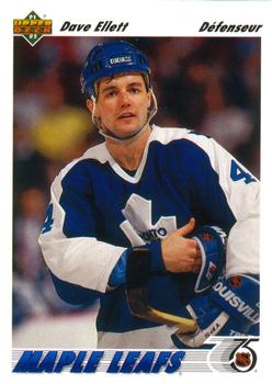 #196a Dave Ellett - Toronto Maple Leafs - 1991-92 Upper Deck French Hockey