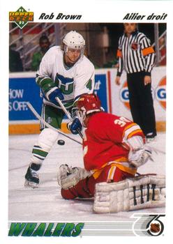 #198a Rob Brown - Hartford Whalers - 1991-92 Upper Deck French Hockey