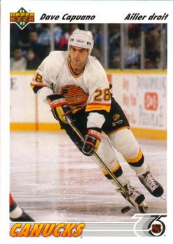 #202a Dave Capuano - Vancouver Canucks - 1991-92 Upper Deck French Hockey