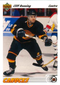 #208a Cliff Ronning - Vancouver Canucks - 1991-92 Upper Deck French Hockey