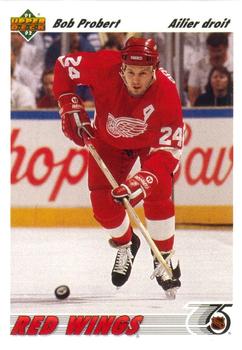 #239a Bob Probert - Detroit Red Wings - 1991-92 Upper Deck French Hockey