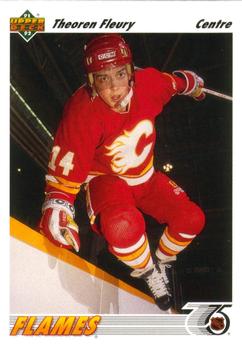 #245a Theoren Fleury - Calgary Flames - 1991-92 Upper Deck French Hockey