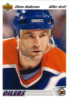 #250a Glenn Anderson - Edmonton Oilers - 1991-92 Upper Deck French Hockey