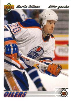 #266a Martin Gelinas - Edmonton Oilers - 1991-92 Upper Deck French Hockey