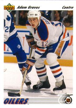 #268a Adam Graves - Edmonton Oilers - 1991-92 Upper Deck French Hockey