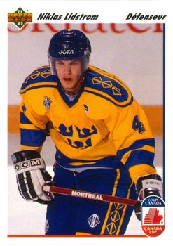 #26a Nicklas Lidstrom - Sweden - 1991-92 Upper Deck French Hockey