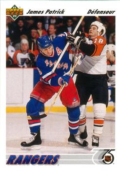 #275a James Patrick - New York Rangers - 1991-92 Upper Deck French Hockey