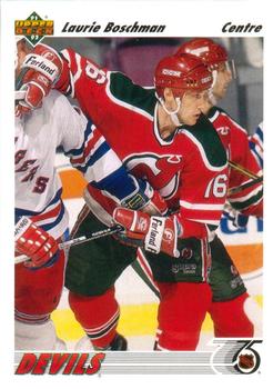 #279a Laurie Boschman - New Jersey Devils - 1991-92 Upper Deck French Hockey