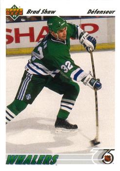 #297a Brad Shaw - Hartford Whalers - 1991-92 Upper Deck French Hockey