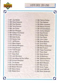 #300a Checklist: 201-300 - 1991-92 Upper Deck French Hockey