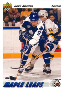 #312a Dave Hannan - Toronto Maple Leafs - 1991-92 Upper Deck French Hockey