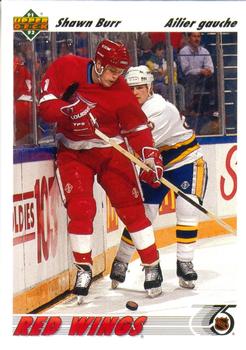 #315a Shawn Burr - Detroit Red Wings - 1991-92 Upper Deck French Hockey