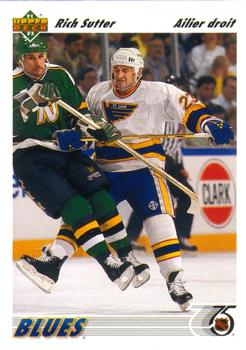 #317a Rich Sutter - St. Louisues - 1991-92 Upper Deck French Hockey