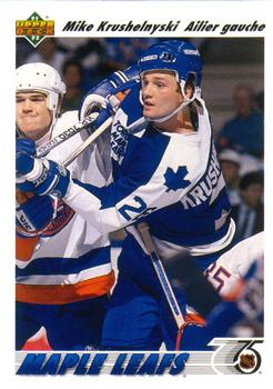 #320a Mike Krushelnyski - Toronto Maple Leafs - 1991-92 Upper Deck French Hockey
