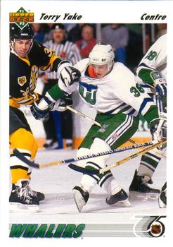 #323a Terry Yake - Hartford Whalers - 1991-92 Upper Deck French Hockey