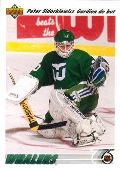 #325a Peter Sidorkiewicz - Hartford Whalers - 1991-92 Upper Deck French Hockey