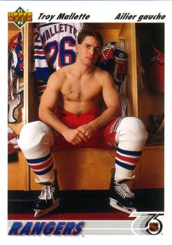 #326a Troy Mallette - New York Rangers - 1991-92 Upper Deck French Hockey