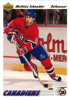 #328a Mathieu Schneider - Montreal Canadiens - 1991-92 Upper Deck French Hockey