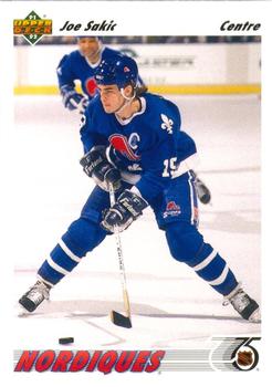 #333a Joe Sakic - Quebec Nordiques - 1991-92 Upper Deck French Hockey