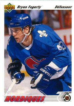 #337a Bryan Fogarty - Quebec Nordiques - 1991-92 Upper Deck French Hockey