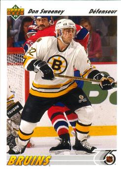 #338a Don Sweeney - Boston Bruins - 1991-92 Upper Deck French Hockey