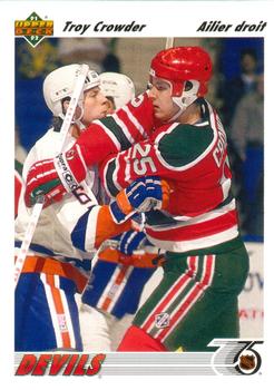 #342a Troy Crowder - New Jersey Devils - 1991-92 Upper Deck French Hockey