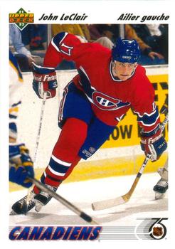 #345a John LeClair - Montreal Canadiens - 1991-92 Upper Deck French Hockey