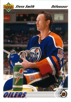 #350a Steve Smith - Edmonton Oilers - 1991-92 Upper Deck French Hockey