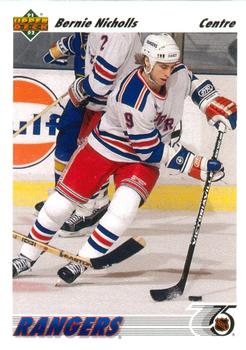 #356a Bernie Nicholls - New York Rangers - 1991-92 Upper Deck French Hockey