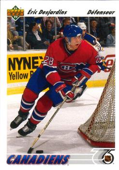 #360a Eric Desjardins - Montreal Canadiens - 1991-92 Upper Deck French Hockey