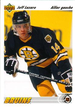 #364a Jeff Lazaro - Boston Bruins - 1991-92 Upper Deck French Hockey