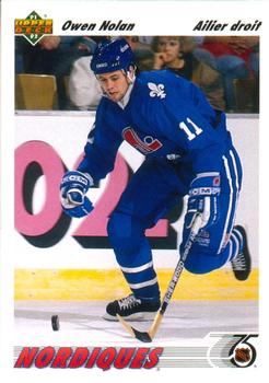 #367a Owen Nolan - Quebec Nordiques - 1991-92 Upper Deck French Hockey