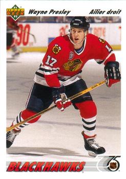#371a Wayne Presley - Chicagoackhawks - 1991-92 Upper Deck French Hockey
